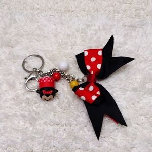 Minnie Piglet Keychain with Polkadot Bow#8